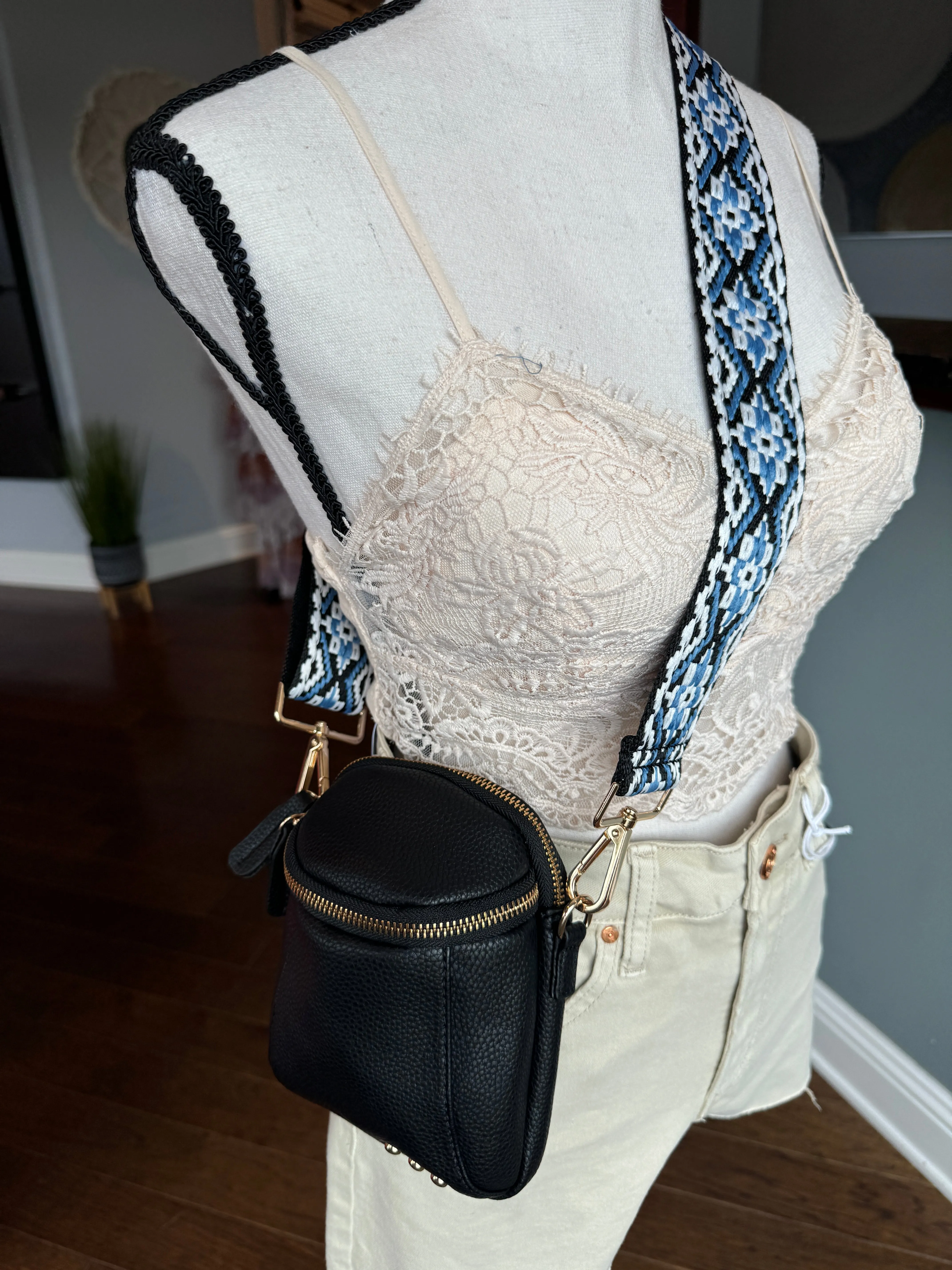 Black Going Places Faux Leather Crossbody