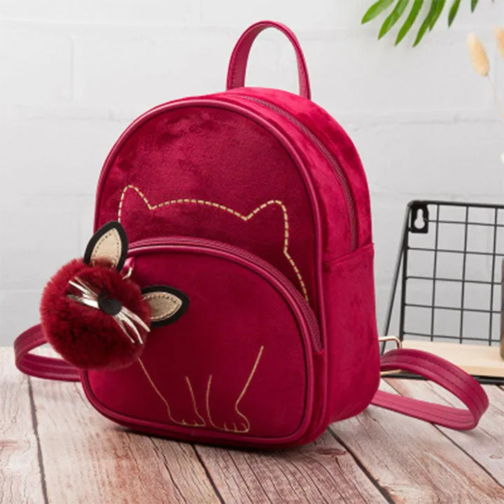 Cartoon Embroidered Cat Pattern Mini  Backpack