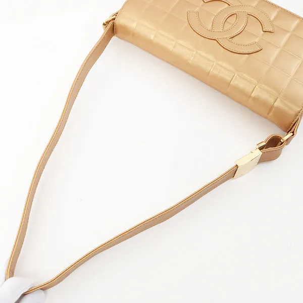 Chanel 2002 Made Big Coco Mark Stitch 2 Way Bag Bronze