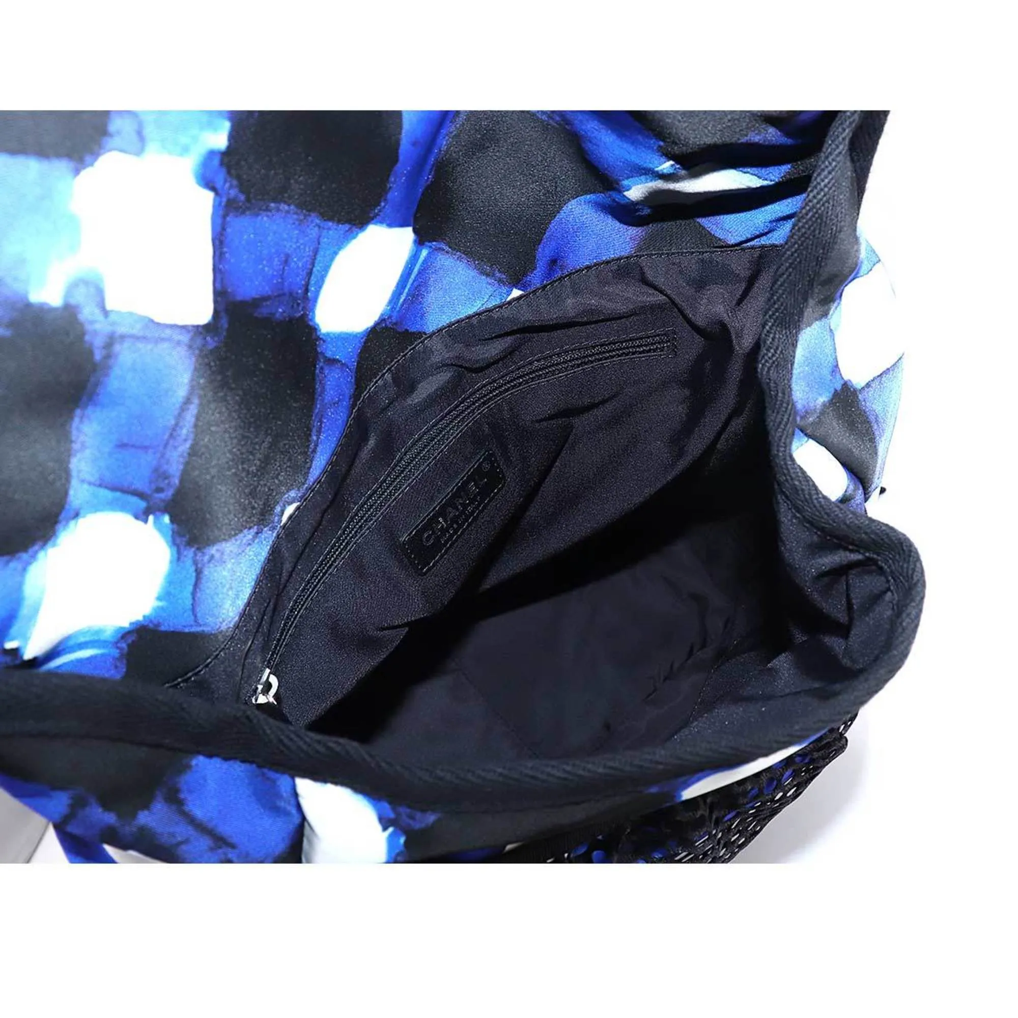 Chanel airline backpack rucksack nylon leather blue black A93326 Airline Back Pack