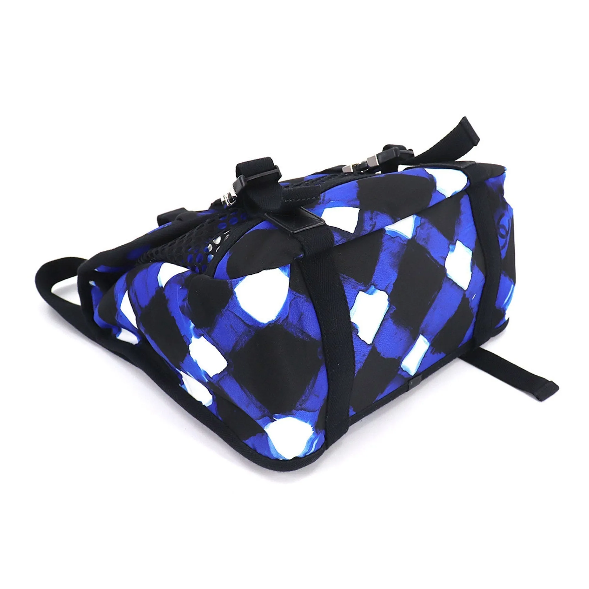 Chanel airline backpack rucksack nylon leather blue black A93326 Airline Back Pack