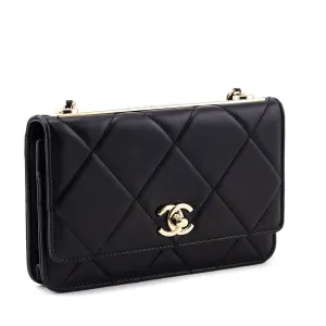 Chanel Black Quilted Lambskin Trendy CC Wallet On Chain