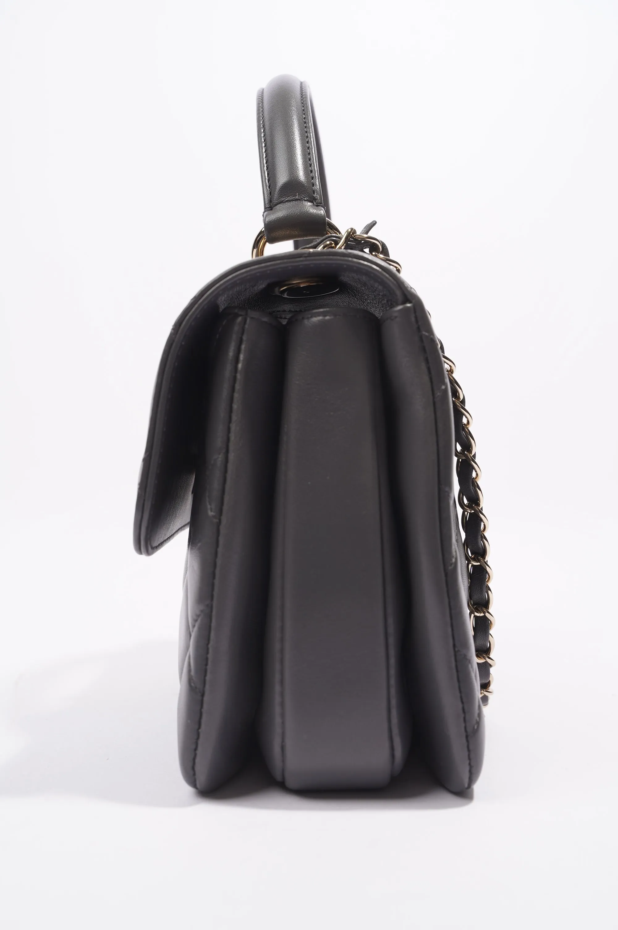 Chanel CC Trendy Bag Grey Lambskin Leather Small
