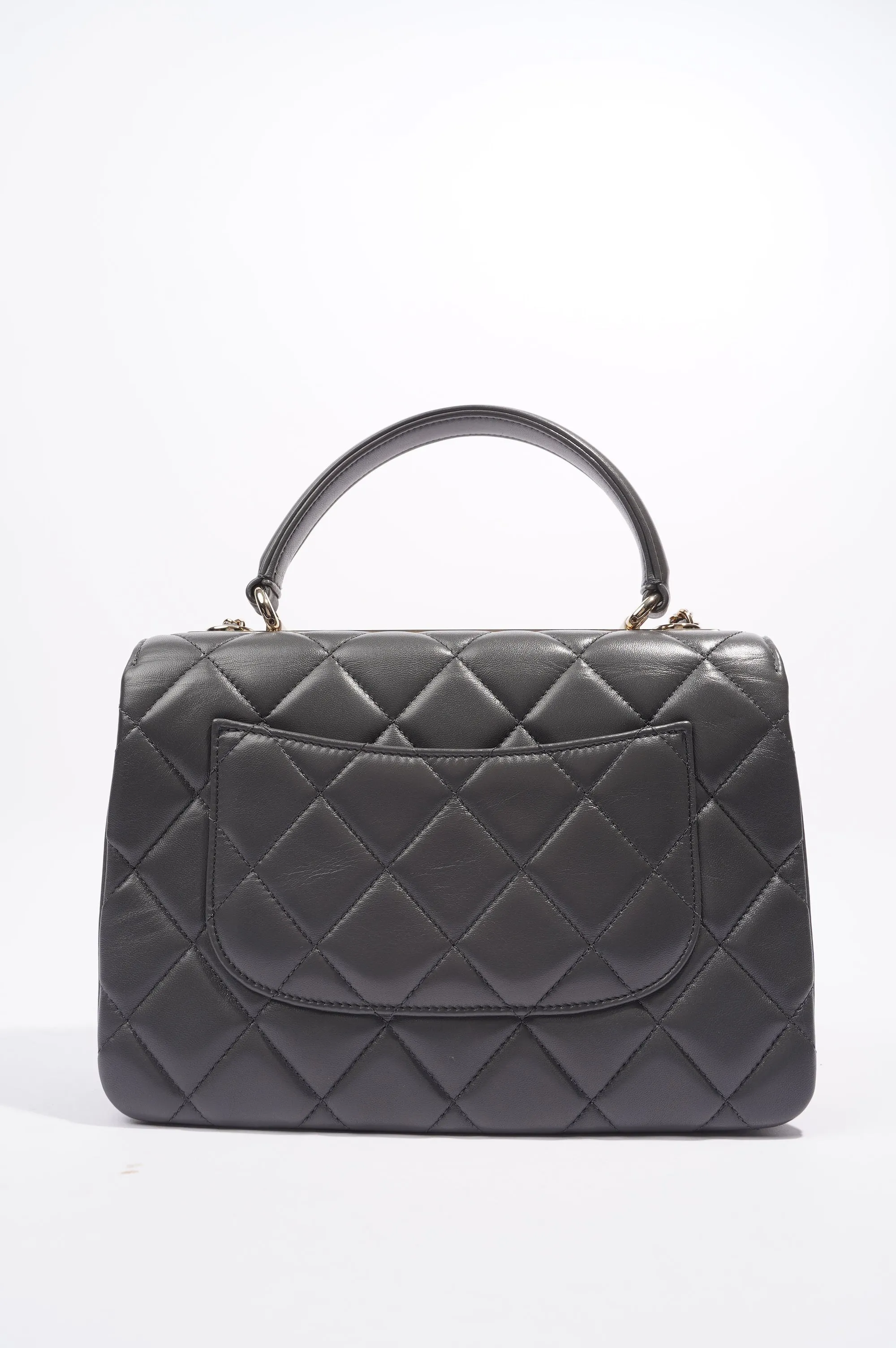 Chanel CC Trendy Bag Grey Lambskin Leather Small