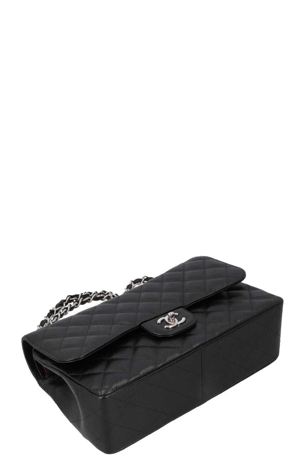 CHANEL Classic Double Flap Bag Large Caviar Leather Black