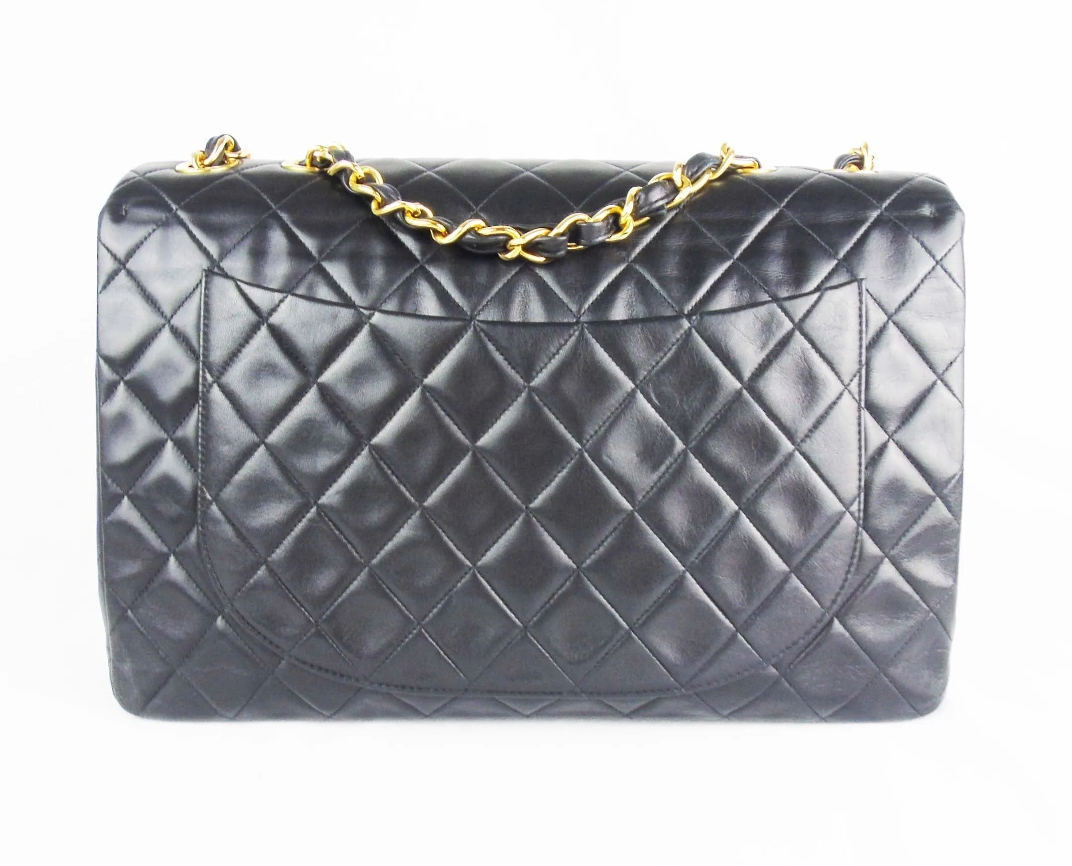 CHANEL Classic  'Jumbo XL' (Maxi) 2.55 Flap bag Black Leather - vintage