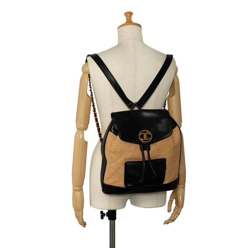 Chanel Cocomark Rucksack Rufia Leather  Chanel Rucksack
