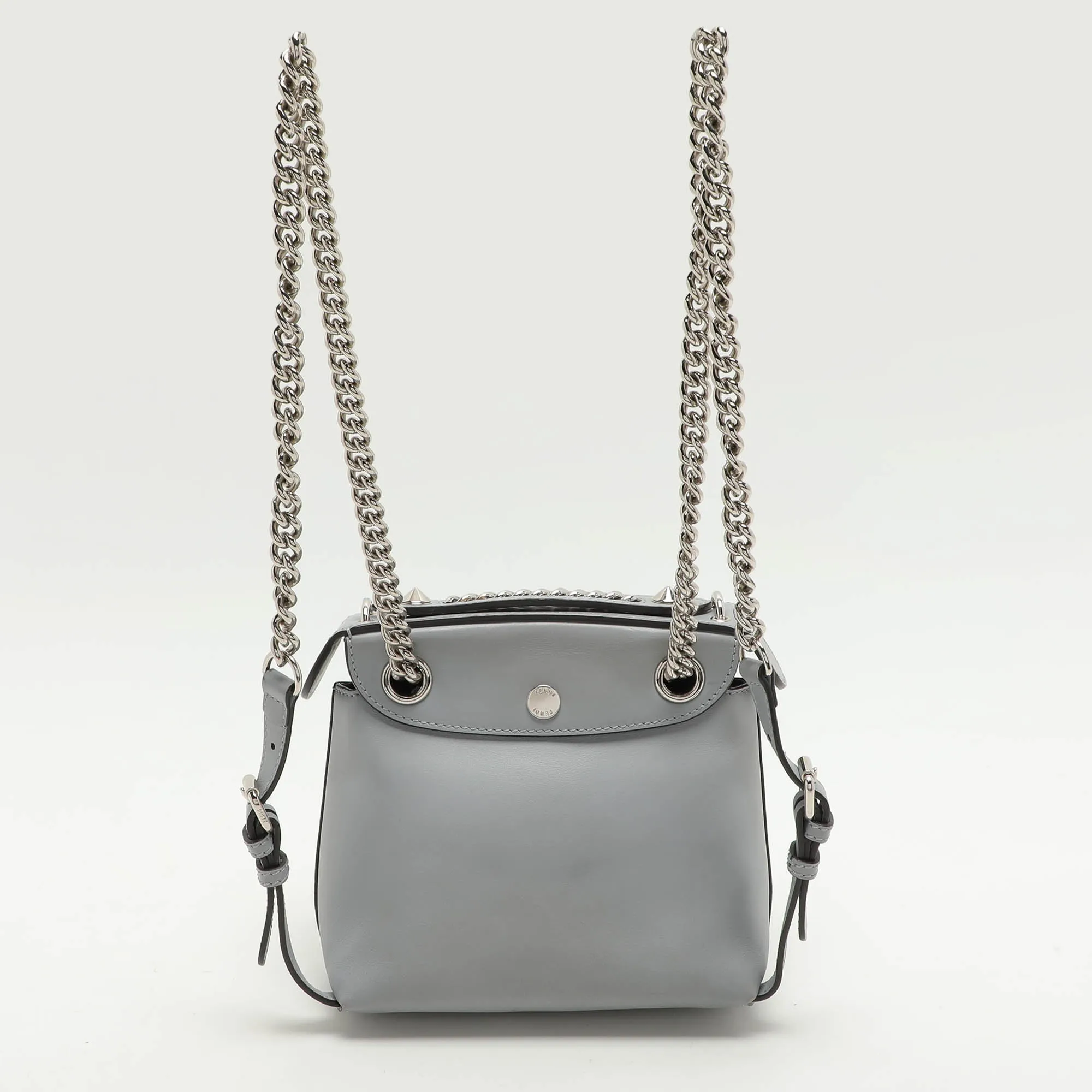 Fendi Grey Leather Back To School Backpack