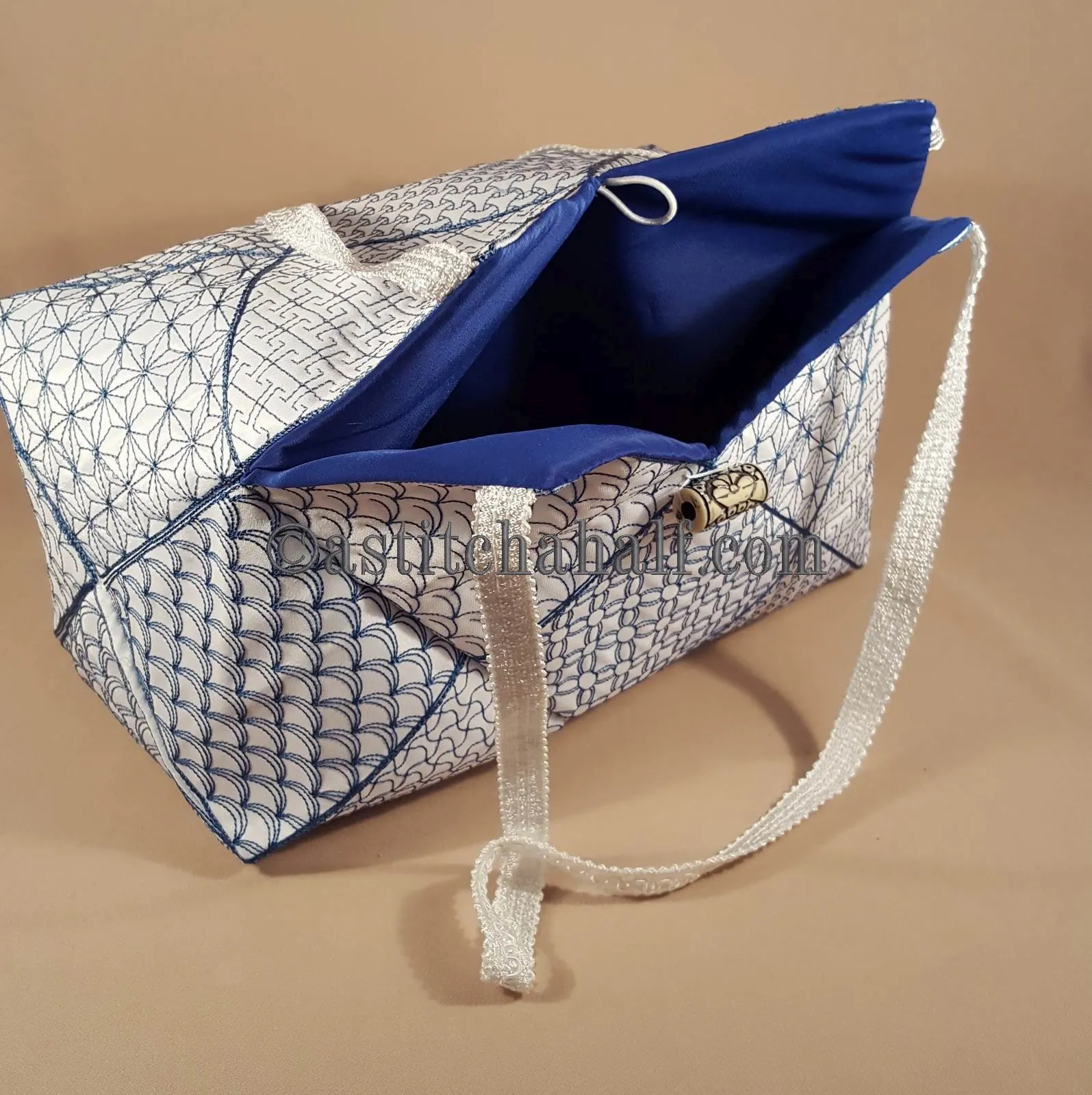 Japanese Sashiko Quilt Blocks and Tote Bag