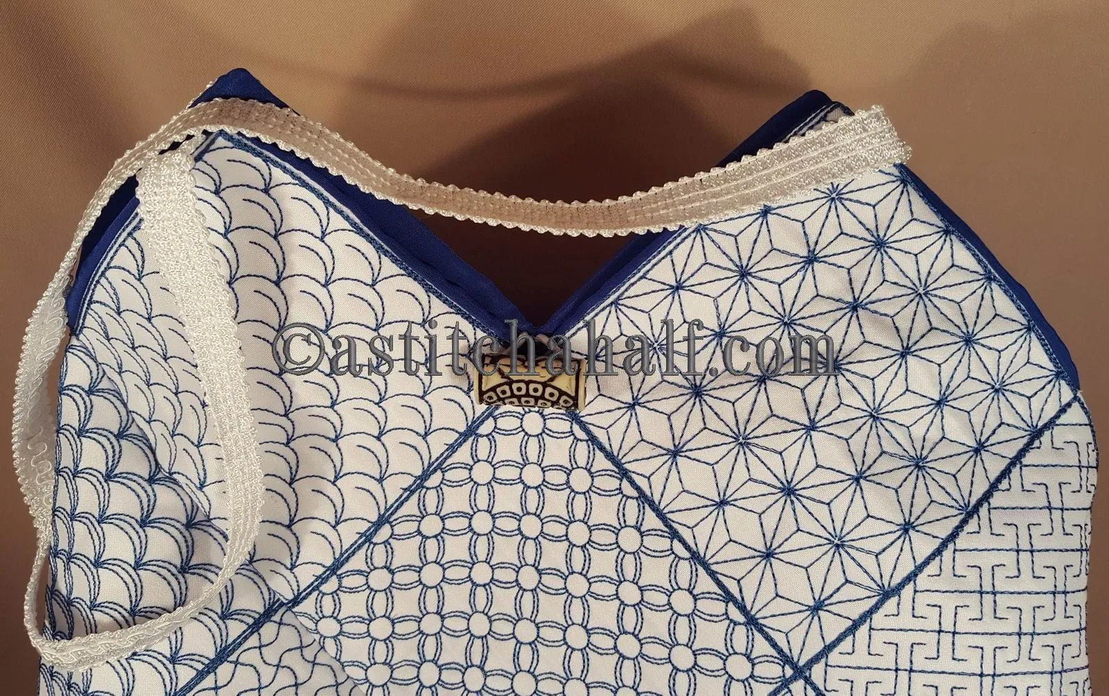 Japanese Sashiko Quilt Blocks and Tote Bag