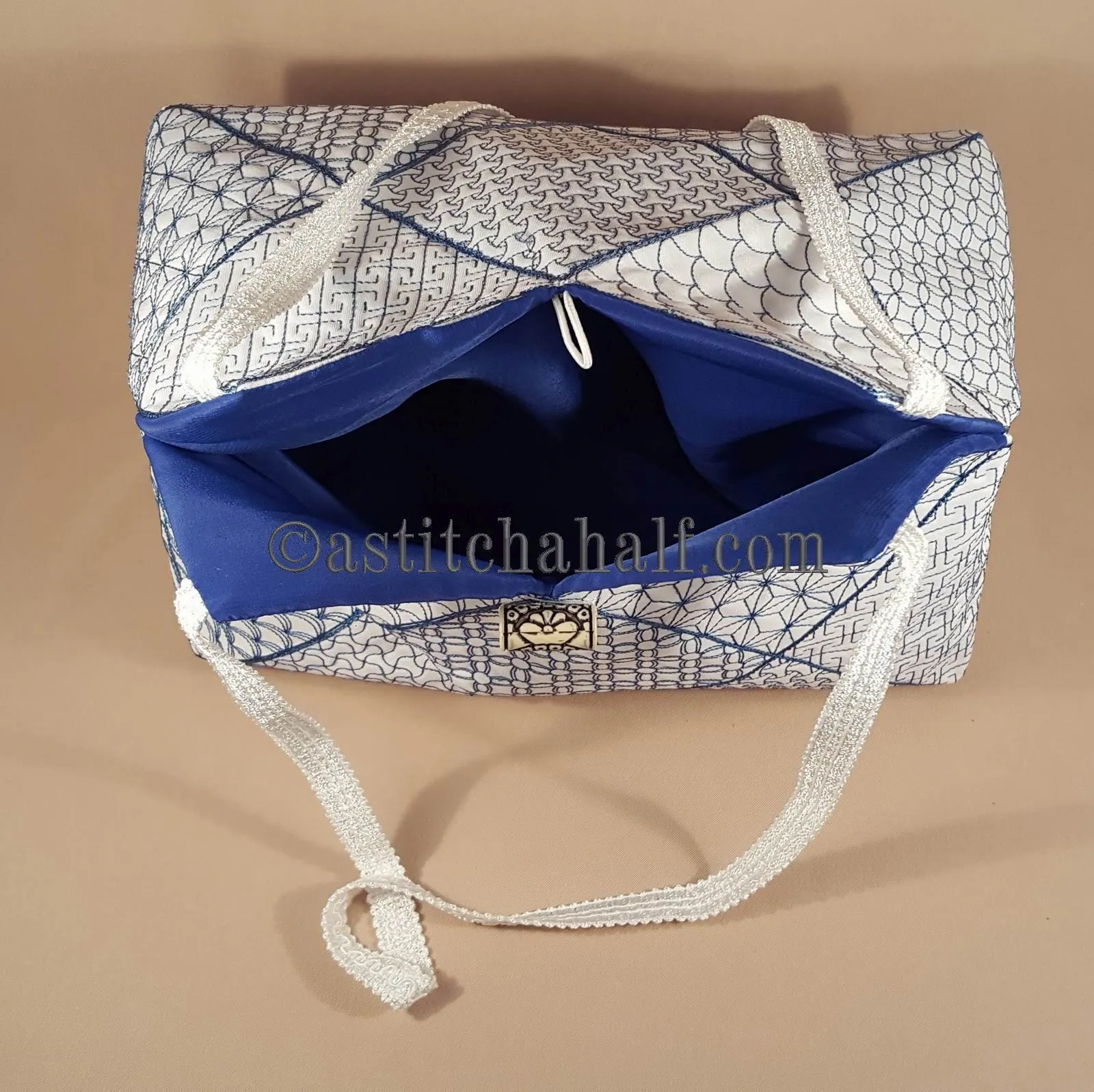 Japanese Sashiko Quilt Blocks and Tote Bag