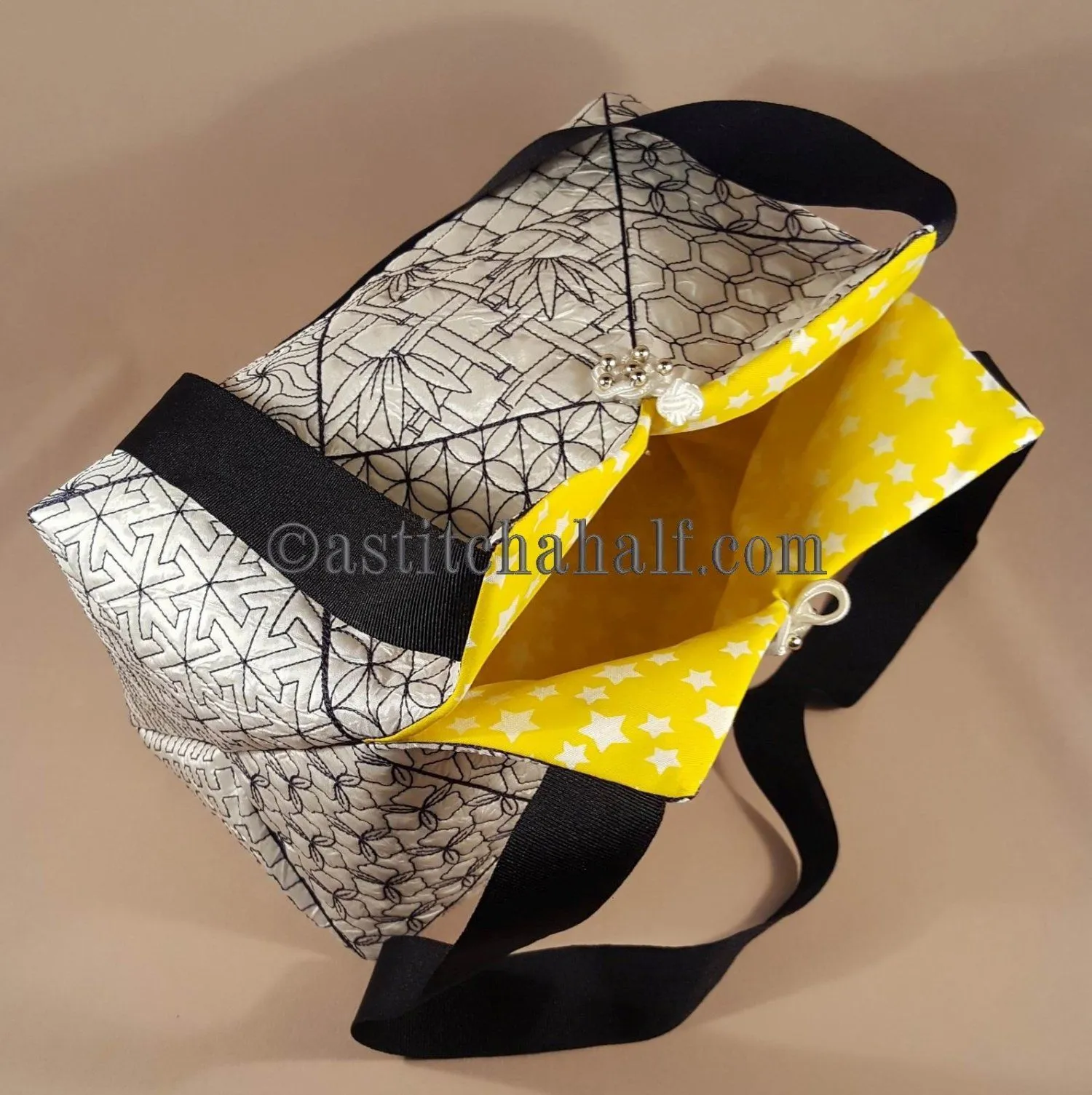 Kikko Sashiko Quilt Blocks and Tote Bag