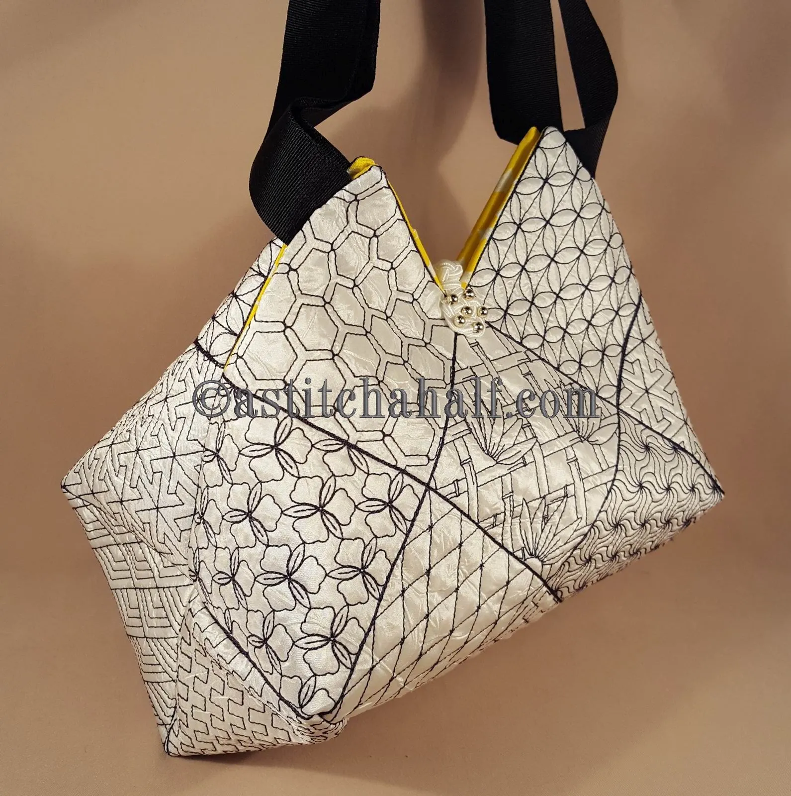 Kikko Sashiko Quilt Blocks and Tote Bag