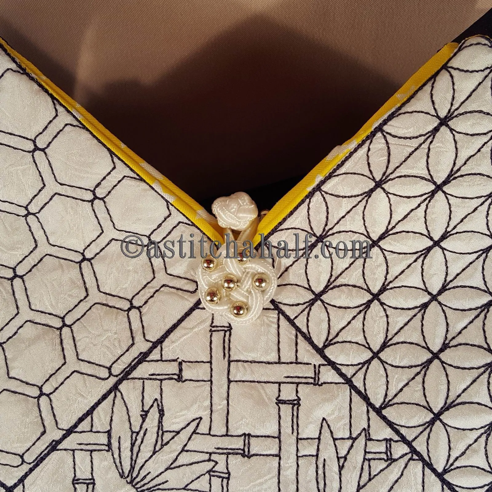 Kikko Sashiko Quilt Blocks and Tote Bag