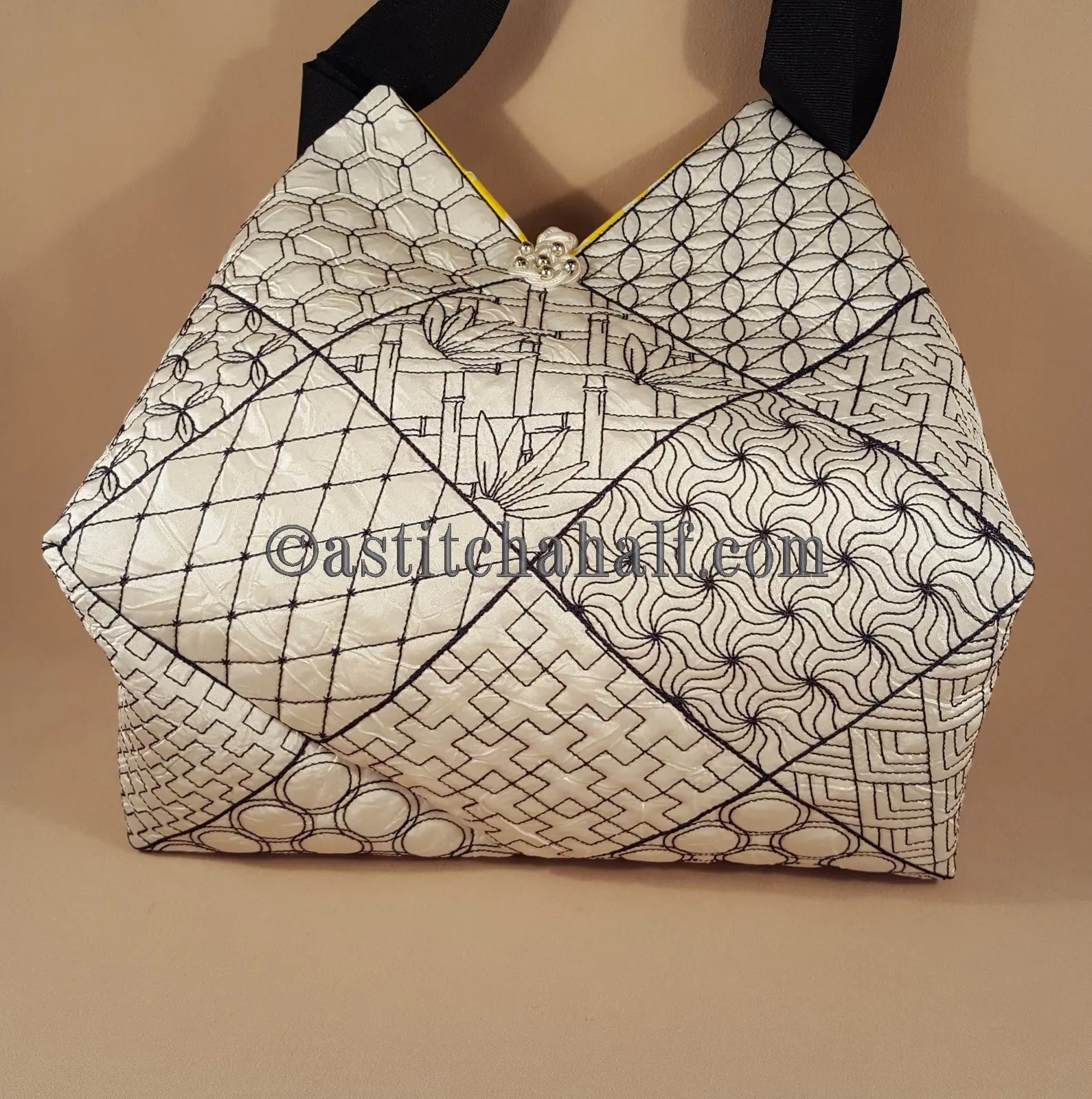 Kikko Sashiko Quilt Blocks and Tote Bag
