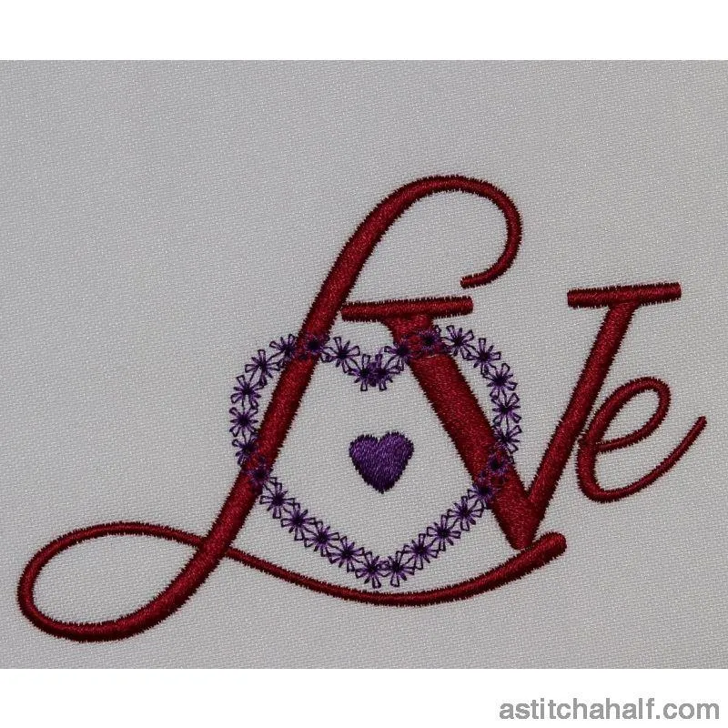 Love with satin heart