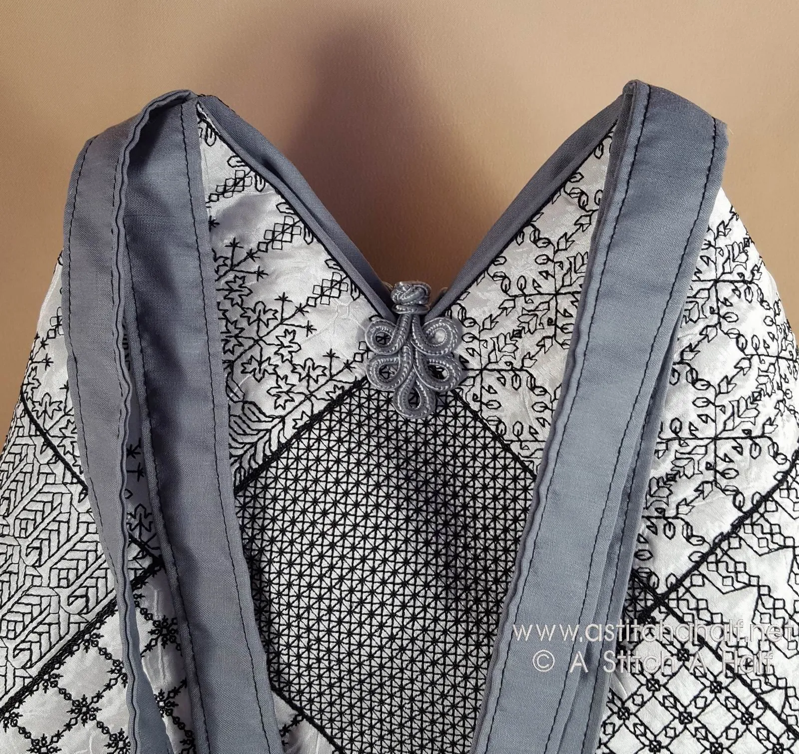 Luciana Spanish Blackwork Quilt Blocks and Tote Bag