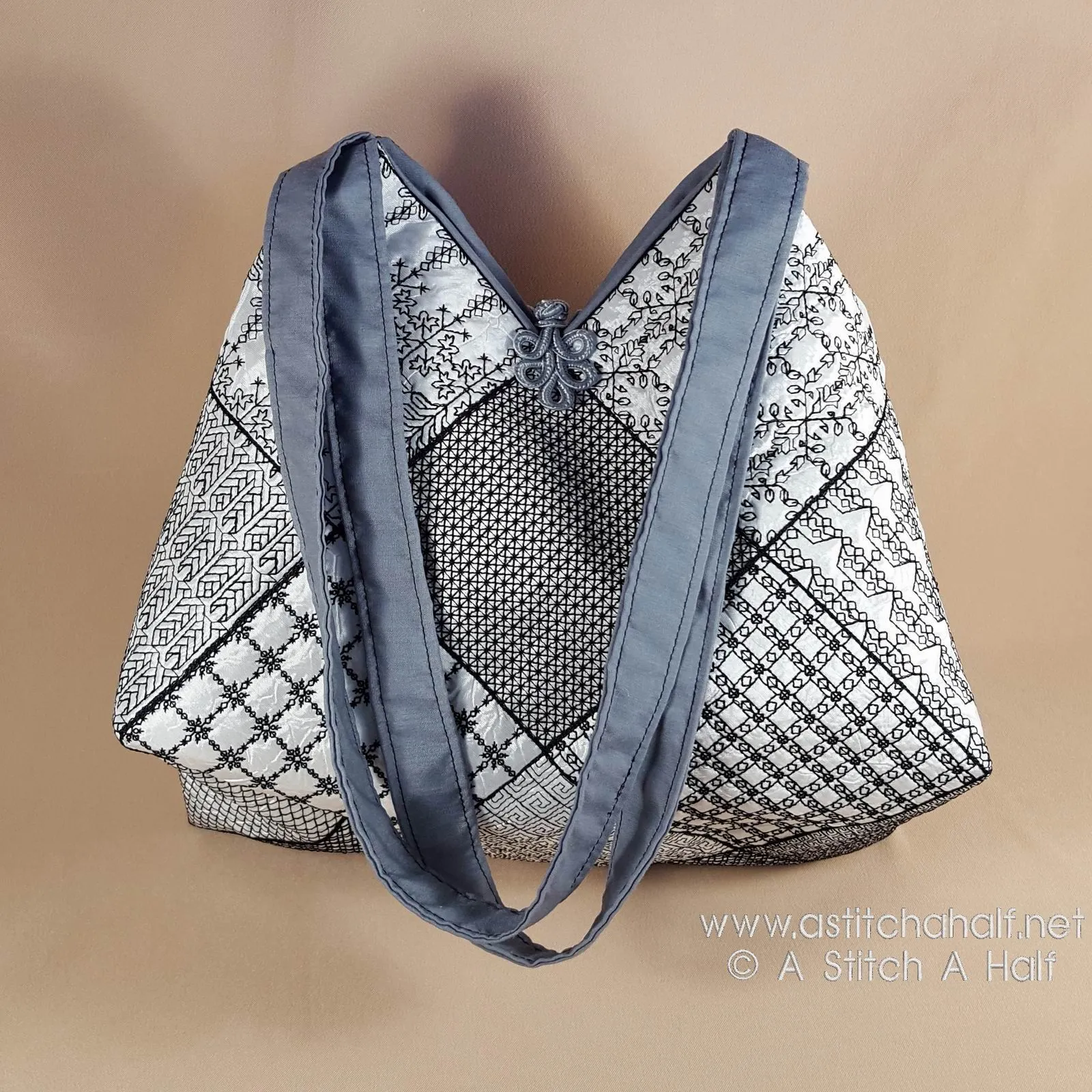 Luciana Spanish Blackwork Quilt Blocks and Tote Bag