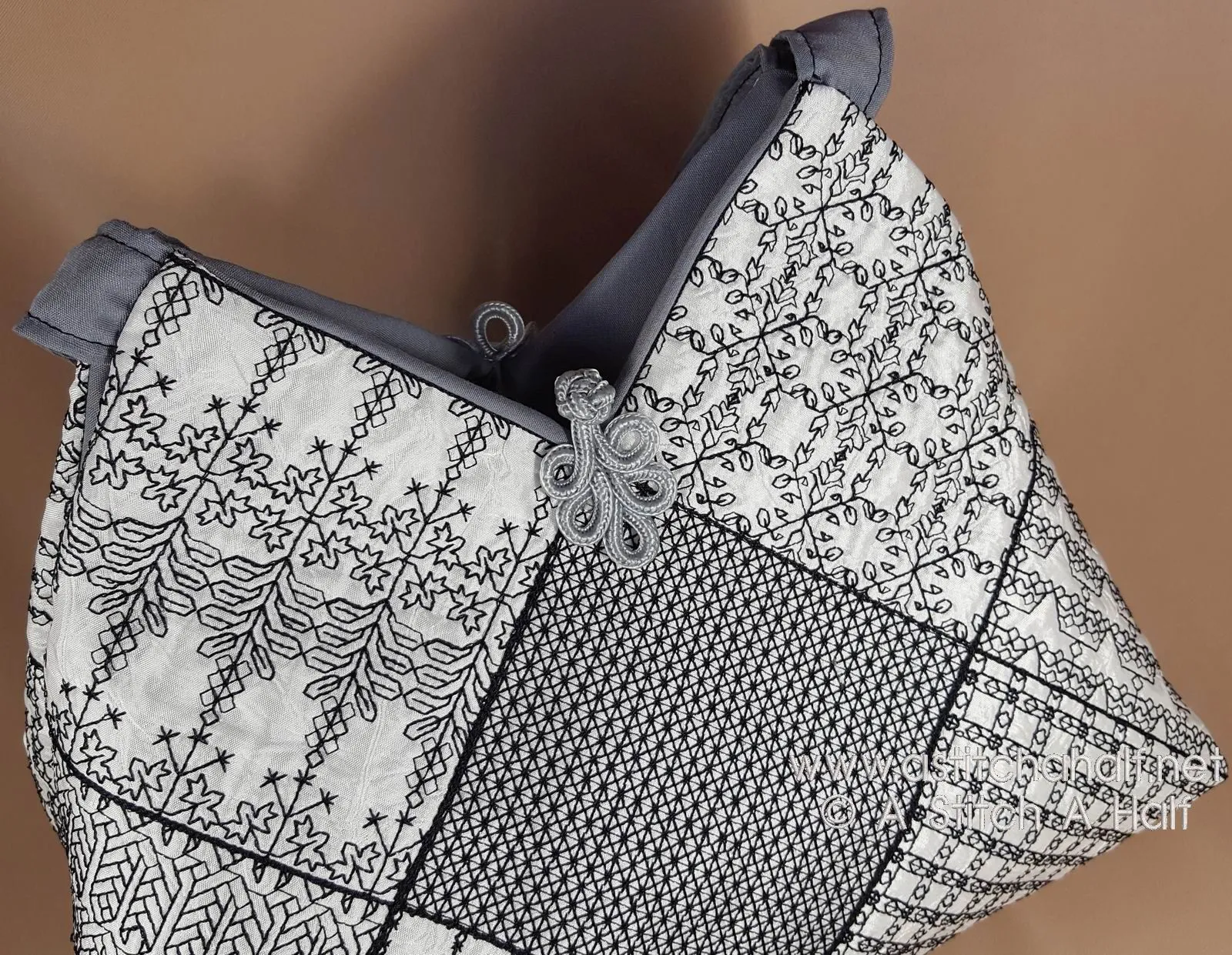 Luciana Spanish Blackwork Quilt Blocks and Tote Bag
