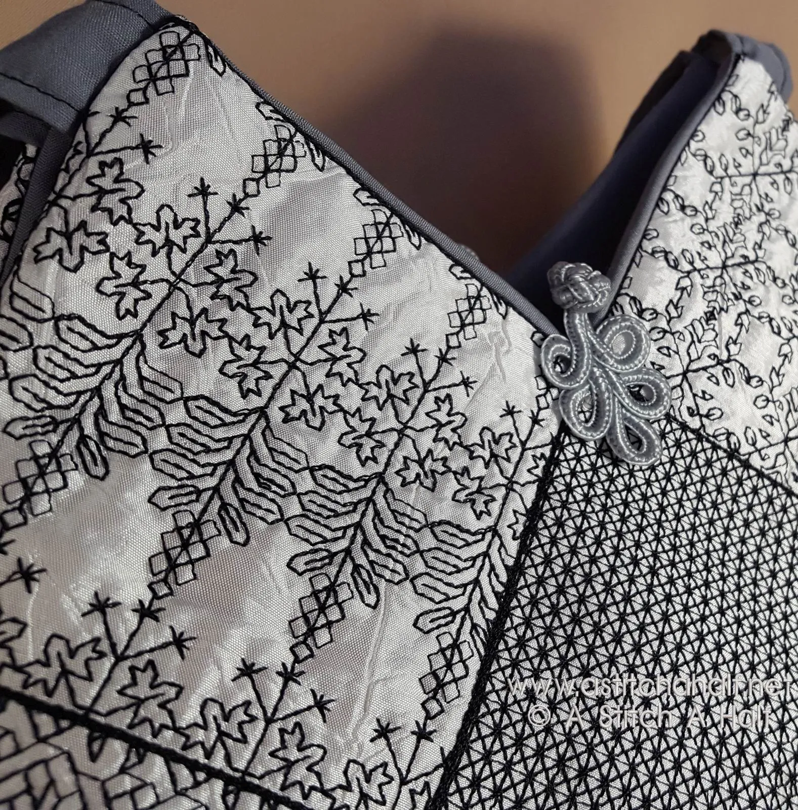 Luciana Spanish Blackwork Quilt Blocks and Tote Bag