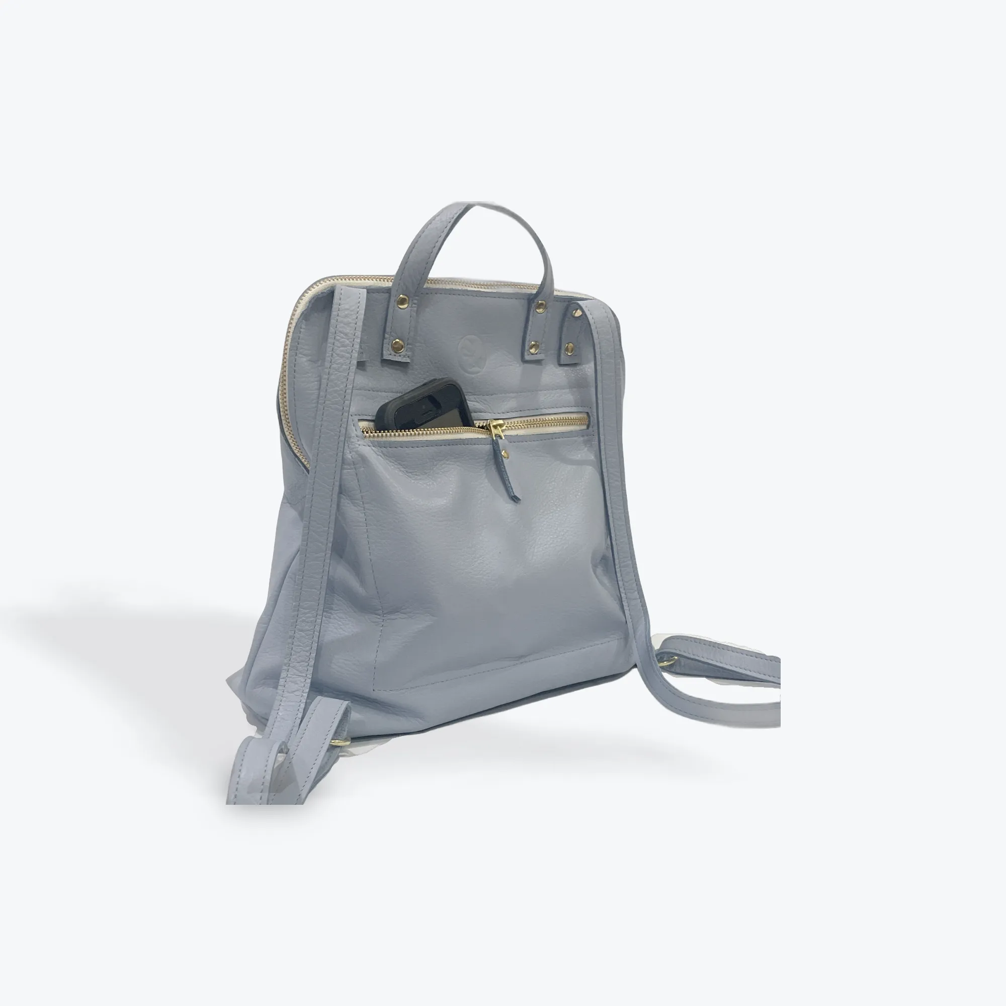 Riley Backpack In Chambray Leather (Pre Made)