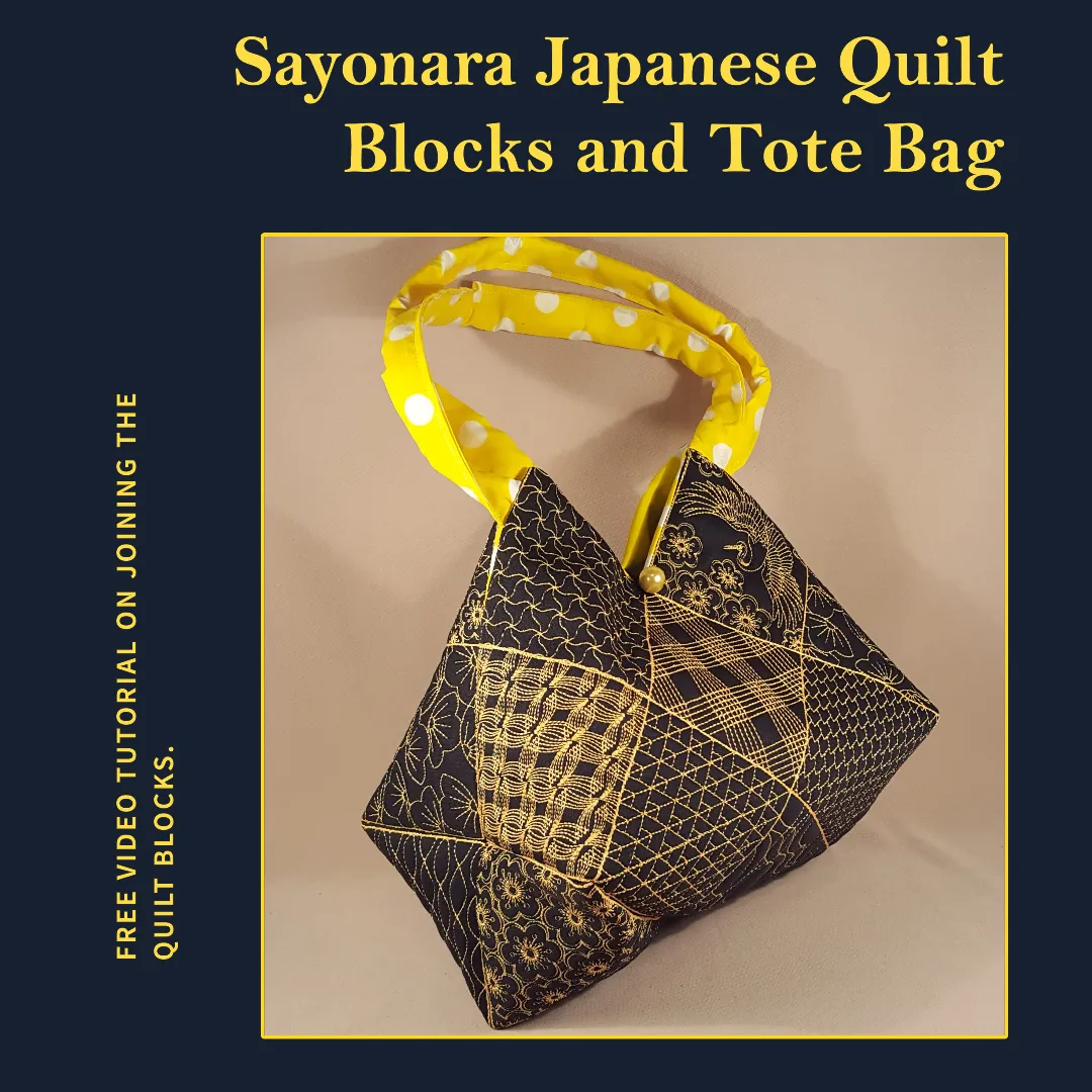 Sayonara Japanese Quilt Blocks and Tote Bag