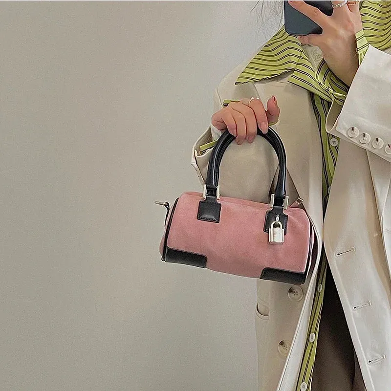 UAKISS  -  2024 Japanese Sweet Fashion Patchwork Shoulder Handbags Korean Trendy Chic Crossbody Bags Women All Match Y2k Aesthetic Cylinder