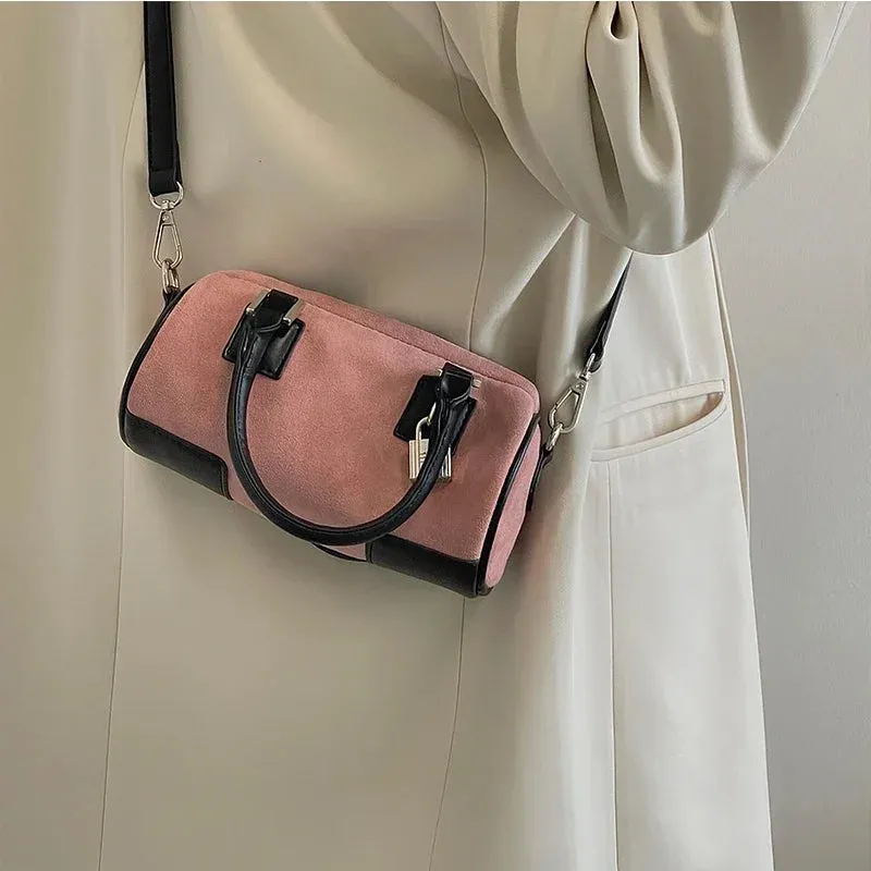 UAKISS  -  2024 Japanese Sweet Fashion Patchwork Shoulder Handbags Korean Trendy Chic Crossbody Bags Women All Match Y2k Aesthetic Cylinder