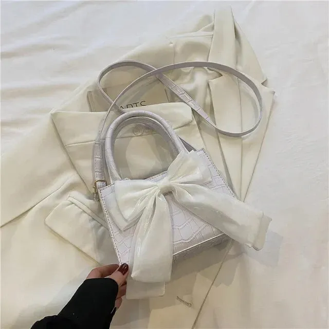 UAKISS  -  2024 Trendy Solid Bow Top-Handle Bags Japanese Y2k Aesthetic Sweet Handbags Crossbody Women Summer Streetwear  Shoulder