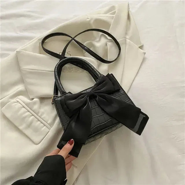 UAKISS  -  2024 Trendy Solid Bow Top-Handle Bags Japanese Y2k Aesthetic Sweet Handbags Crossbody Women Summer Streetwear  Shoulder