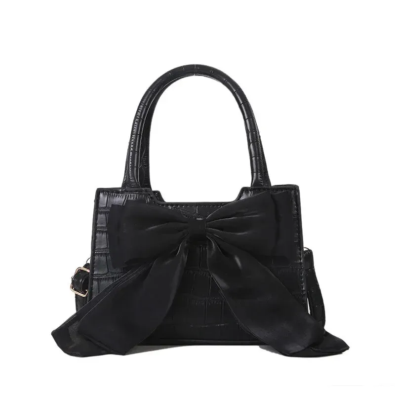 UAKISS  -  2024 Trendy Solid Bow Top-Handle Bags Japanese Y2k Aesthetic Sweet Handbags Crossbody Women Summer Streetwear  Shoulder