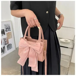 UAKISS  -  2024 Trendy Solid Bow Top-Handle Bags Japanese Y2k Aesthetic Sweet Handbags Crossbody Women Summer Streetwear  Shoulder