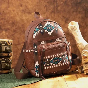 Vegan Leather Small Backpack for Women Boho Tassel Backpack Travel Daypack