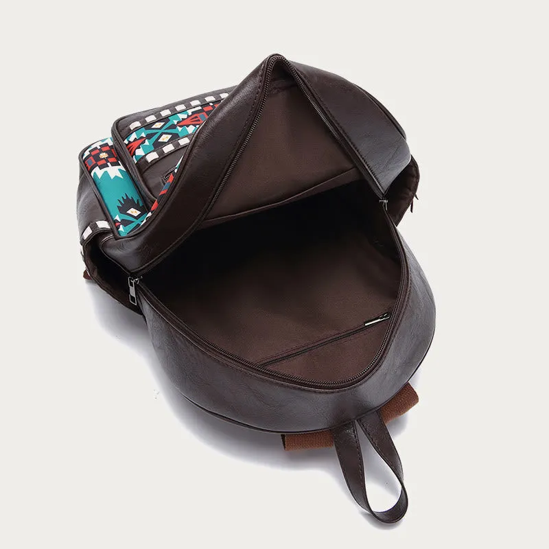 Vegan Leather Small Backpack for Women Boho Tassel Backpack Travel Daypack