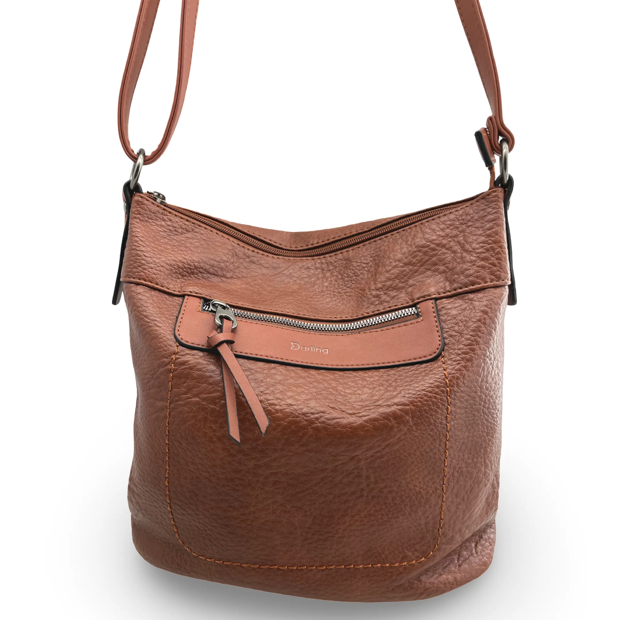 YD-9550 - Vegan Leather Flat Crossbody Bag - 9 Colors